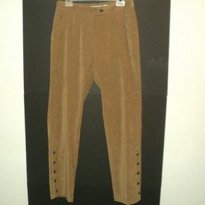 Ann Trinity Pants Size 8 Suede-Look Golden Tan